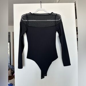 Black Abercrombie bodysuit with mesh upper
